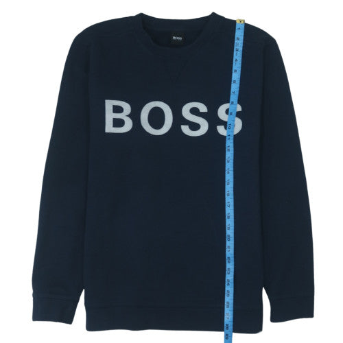 Hugo Boss Men's Blue XL Logo Pullover Sweatshirt