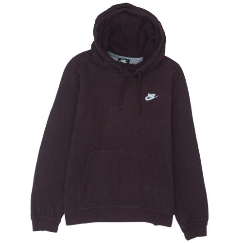 Nike Womens Burgundy Pullover Hoodie L Fleece Cotton Blend
