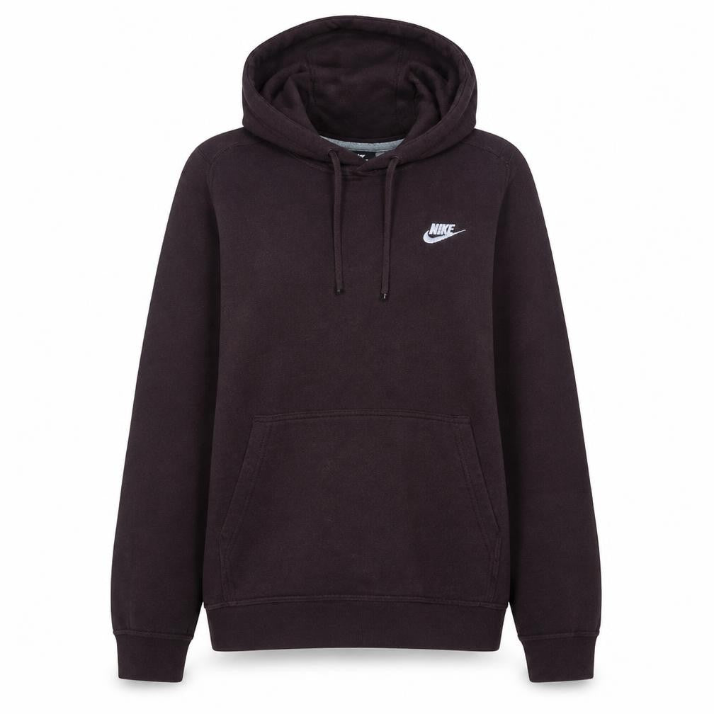 Nike Womens Burgundy Pullover Hoodie L Fleece Cotton Blend
