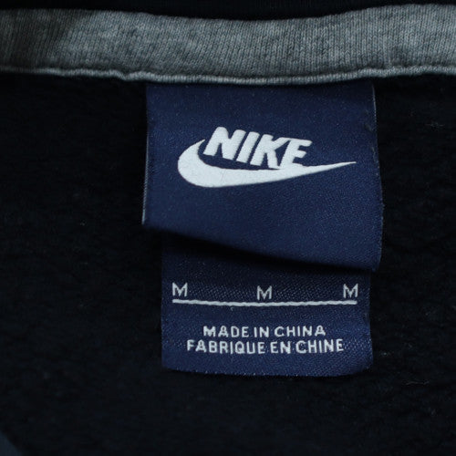 Nike Women Black Pullover Hoodie Medium Logo Front Cotton Blend