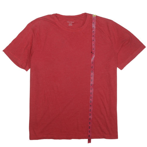 Nautica Men's Red XL Sleepwear Pyjama Top Cotton Short Sleeve