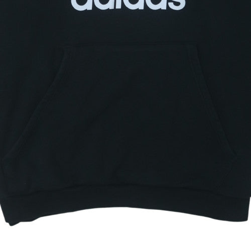 Adidas Men's Black 2XL Pullover Hoodie with Logo and Pockets