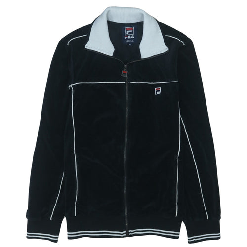 Fila Men's Black XL Velour Track Jacket Full Zip Retro Sportswear