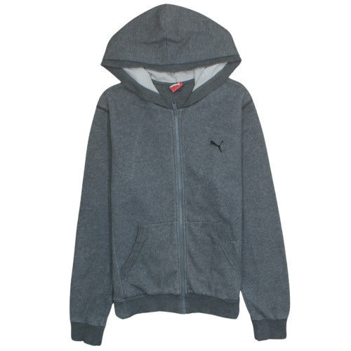 Puma Men's Grey Full Zip Hoodie M Classic Logo Style