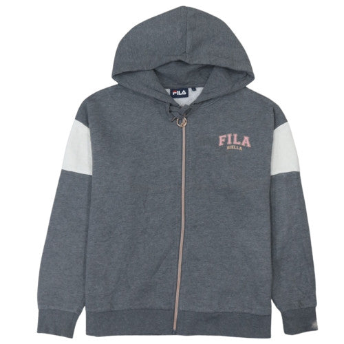 FILA Women's Grey Full Zip Hoodie Sweatshirt Size L