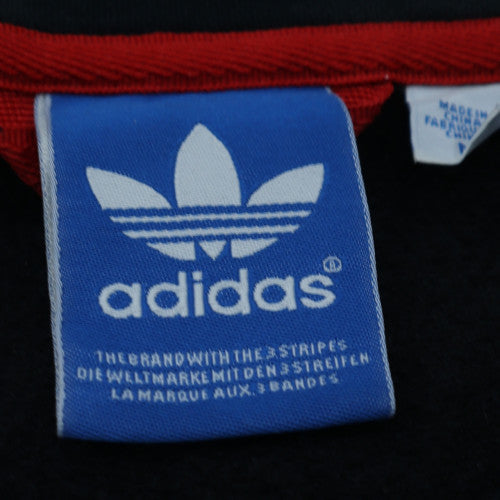 Adidas Mens Black Medium Track Jacket Zip Front Logo Cotton Blend