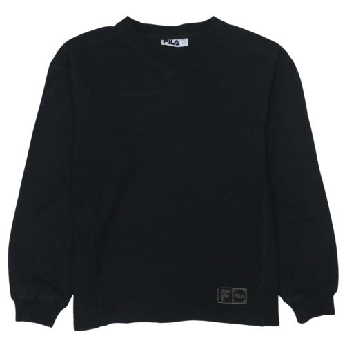FILA Men's Black Medium Pullover Sweatshirt Crew Neck Logo