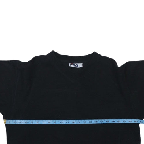 FILA Men's Black Medium Pullover Sweatshirt Crew Neck Logo