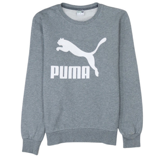 Puma Men Grey Small Crew Neck Pullover Sweatshirt