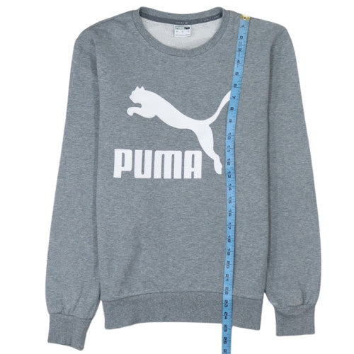 Puma Men Grey Small Crew Neck Pullover Sweatshirt