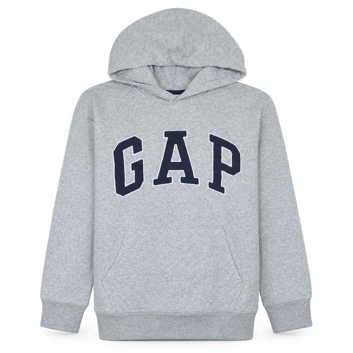 Gap Boys Grey Pullover Hoodie XL 12-13 Years Fleece Logo Sweatshirt