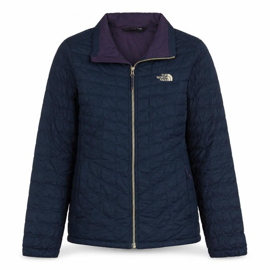 Front view of The North Face Women's Blue Quilted Lightweight Jacket, size M