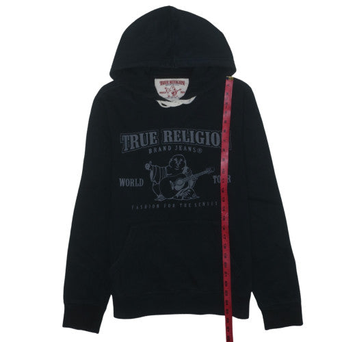 True Religion Men's Black Pullover Hoodie S Graphic Print Music