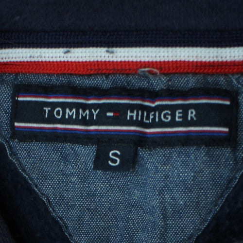 Tommy Hilfiger Men's Blue Pullover Hoodie Small Fleece Logo Sweatshirt