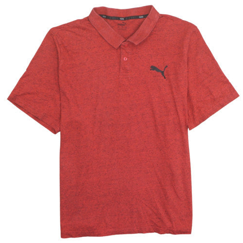 Puma Men's Red Short Sleeve Polo Shirt Size L Classic Fit