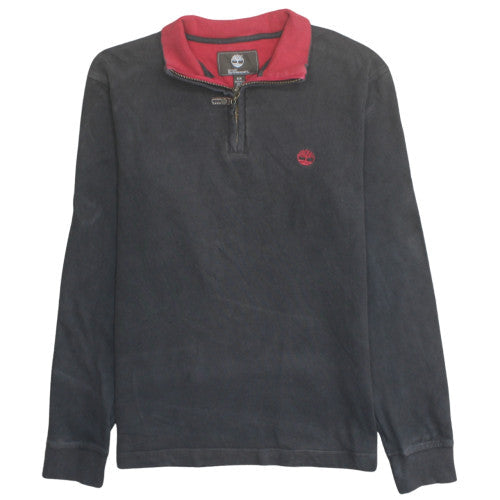 Timberland Earthkeepers Men's Black Red 1/4 Zip Sweatshirt Size S Regular Fit