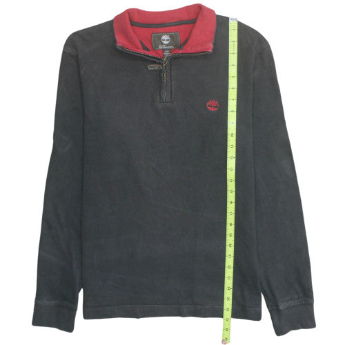 Timberland Earthkeepers Men's Black Red 1/4 Zip Sweatshirt Size S Regular Fit