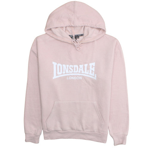 Lonsdale Women Pink Pullover Hoodie Size 12 Cotton Blend Sweatshirt