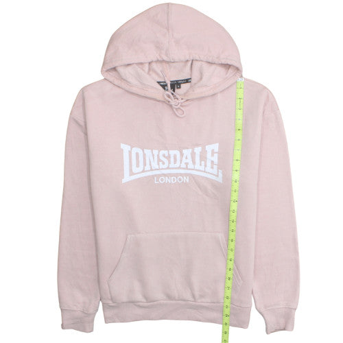 Lonsdale Women Pink Pullover Hoodie Size 12 Cotton Blend Sweatshirt