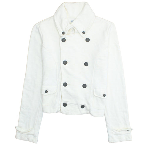 Ralph Lauren Polo Jeans Women’s White Button Full Zip Sweatshirt Jacket M