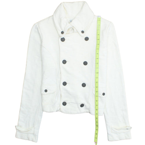 Ralph Lauren Polo Jeans Women’s White Button Full Zip Sweatshirt Jacket M