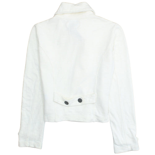 Ralph Lauren Polo Jeans Women’s White Button Full Zip Sweatshirt Jacket M