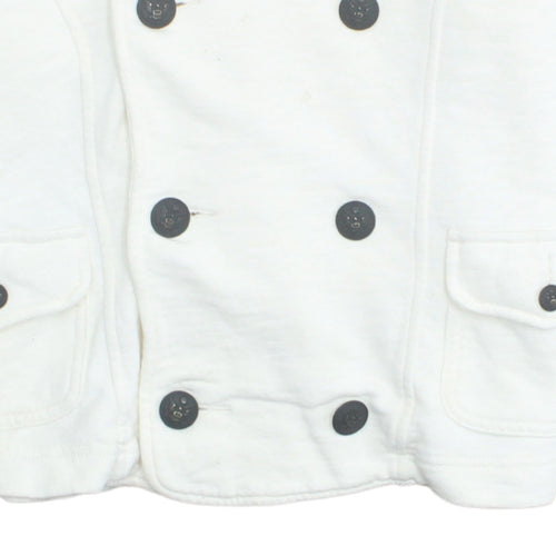 Ralph Lauren Polo Jeans Women’s White Button Full Zip Sweatshirt Jacket M