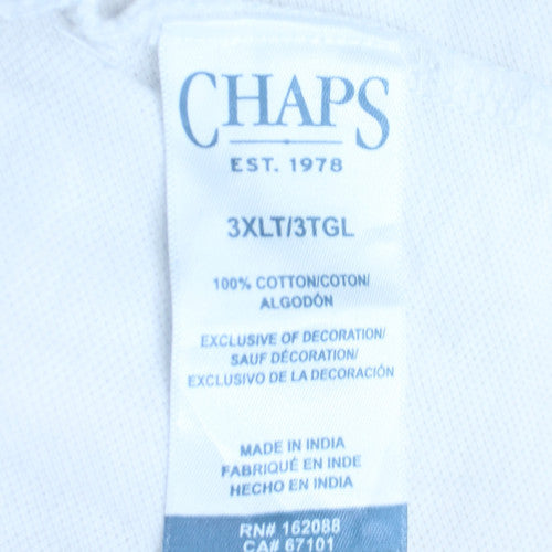 Chaps Men's White 3XLT Cotton Polo Shirt Classic Fit