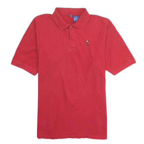 Disney Men's Red Cotton Mickey Mouse Polo Shirt XL