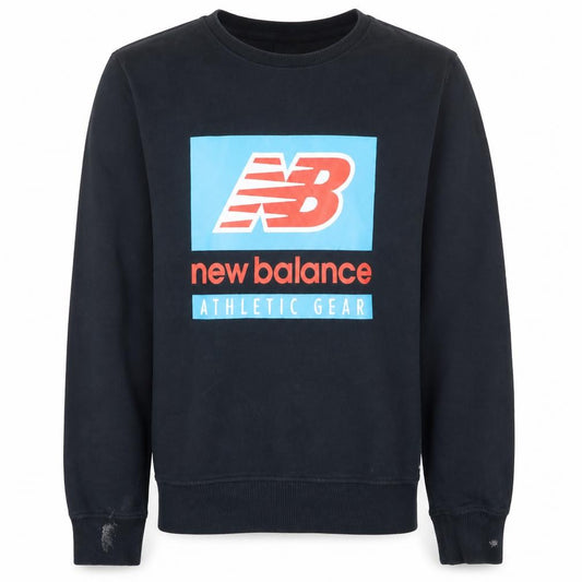 Front view of New Balance Men's Black M Pullover Sweatshirt Graphic Print