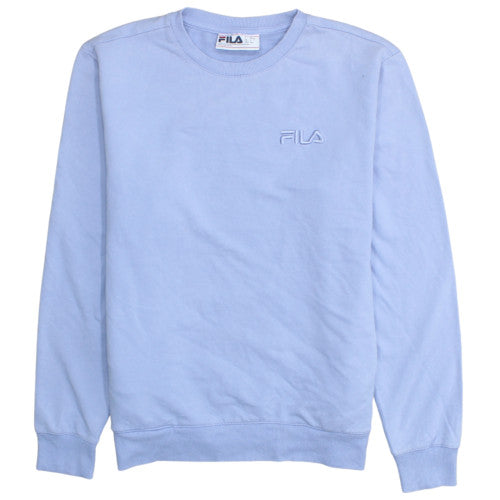 Fila Womens Light Blue L Sweatshirt Crew Neck Pullover Casual