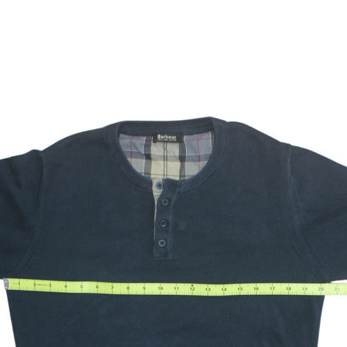 Barbour Men's Blue S Henley Cotton Knit Jumper