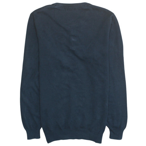 Barbour Men's Blue S Henley Cotton Knit Jumper