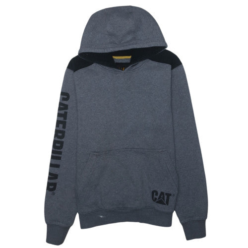 Caterpillar Men’s Grey Pullover Hoodie Medium Logo Fleece Workwear