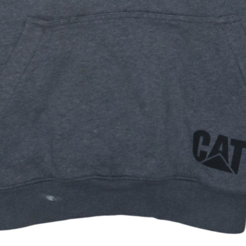 Caterpillar Men’s Grey Pullover Hoodie Medium Logo Fleece Workwear