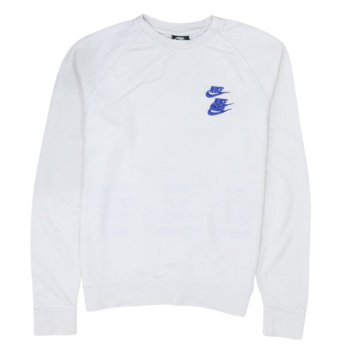 Nike Men's White Graphic Pullover Sweatshirt M Regular Fit