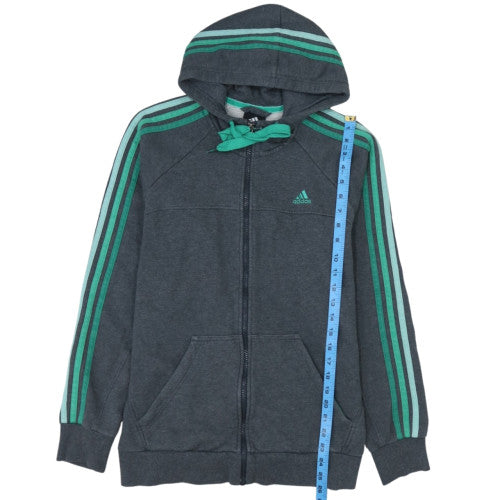 Adidas Mens Grey Full Zip Hoodie M Sports Fleece Jacket