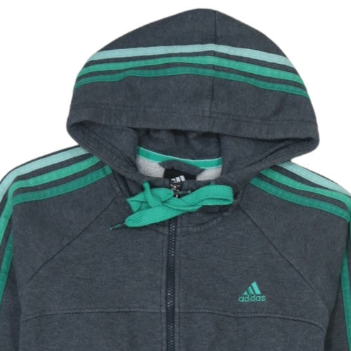 Adidas Mens Grey Full Zip Hoodie M Sports Fleece Jacket