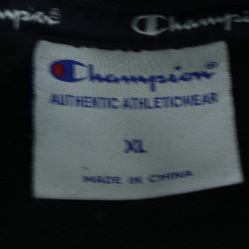 Champion Men's Black XL Pullover Hoodie with Logo Embroidery