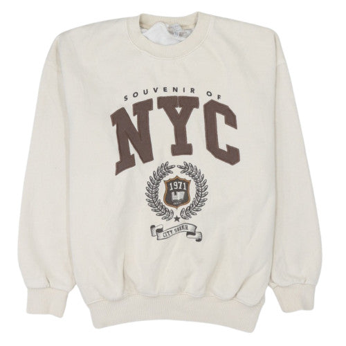 Pull & Bear Teens Beige NYC Graphic Pullover Sweatshirt M