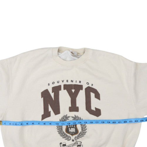 Pull & Bear Teens Beige NYC Graphic Pullover Sweatshirt M
