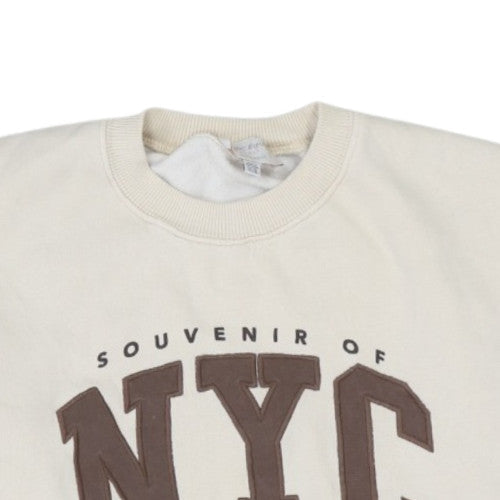 Pull & Bear Teens Beige NYC Graphic Pullover Sweatshirt M