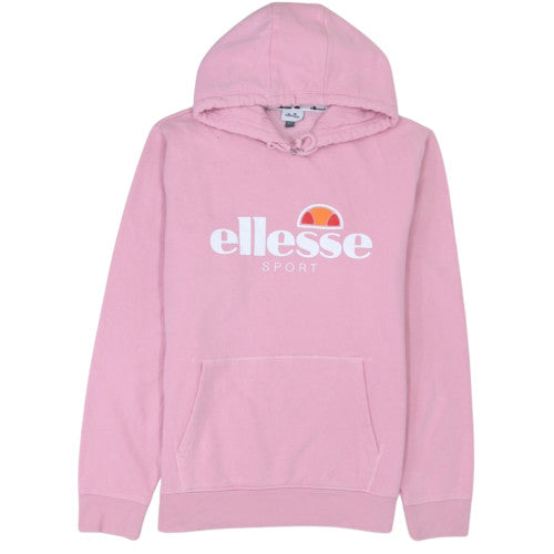 Ellesse Womens Pink Pullover Hoodie UK 18 Cotton Blend Sport Sweatshirt