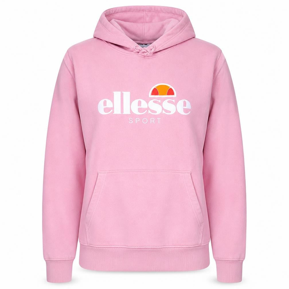 Ellesse Womens Pink Pullover Hoodie UK 18 Cotton Blend Sport Sweatshirt