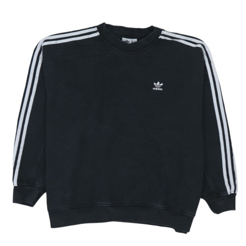 Adidas Womens Black Crew Neck Pullover Sweatshirt Size 14