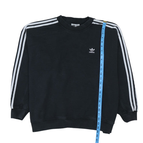 Adidas Womens Black Crew Neck Pullover Sweatshirt Size 14