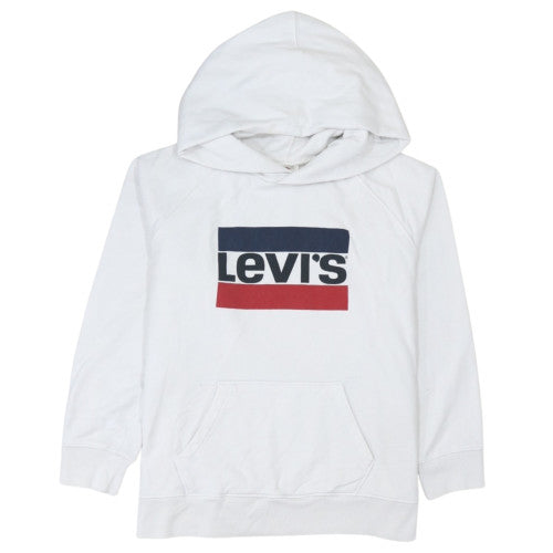 Levi’s Men’s White Pullover Hoodie L Classic Logo Fleece Sweatshirt