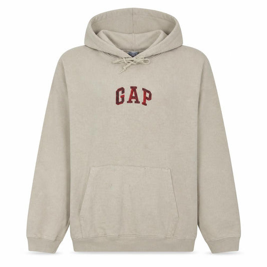 Front view of Gap women’s beige pullover hoodie large cotton blend casual