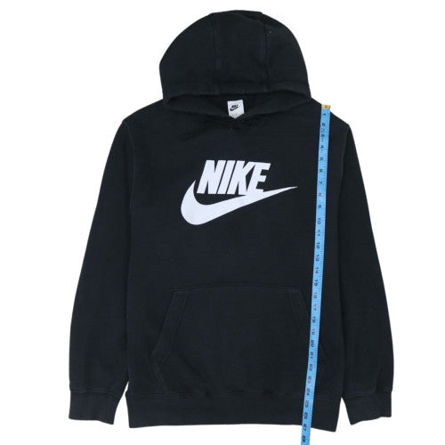 Nike Women's Black Pullover Hoodie L Logo Print Cotton Blend