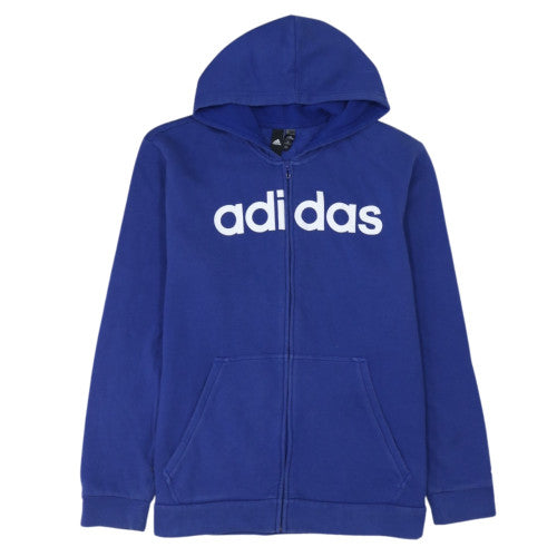Adidas Women Blue Full Zip Hoodie XL Cotton Blend Casual